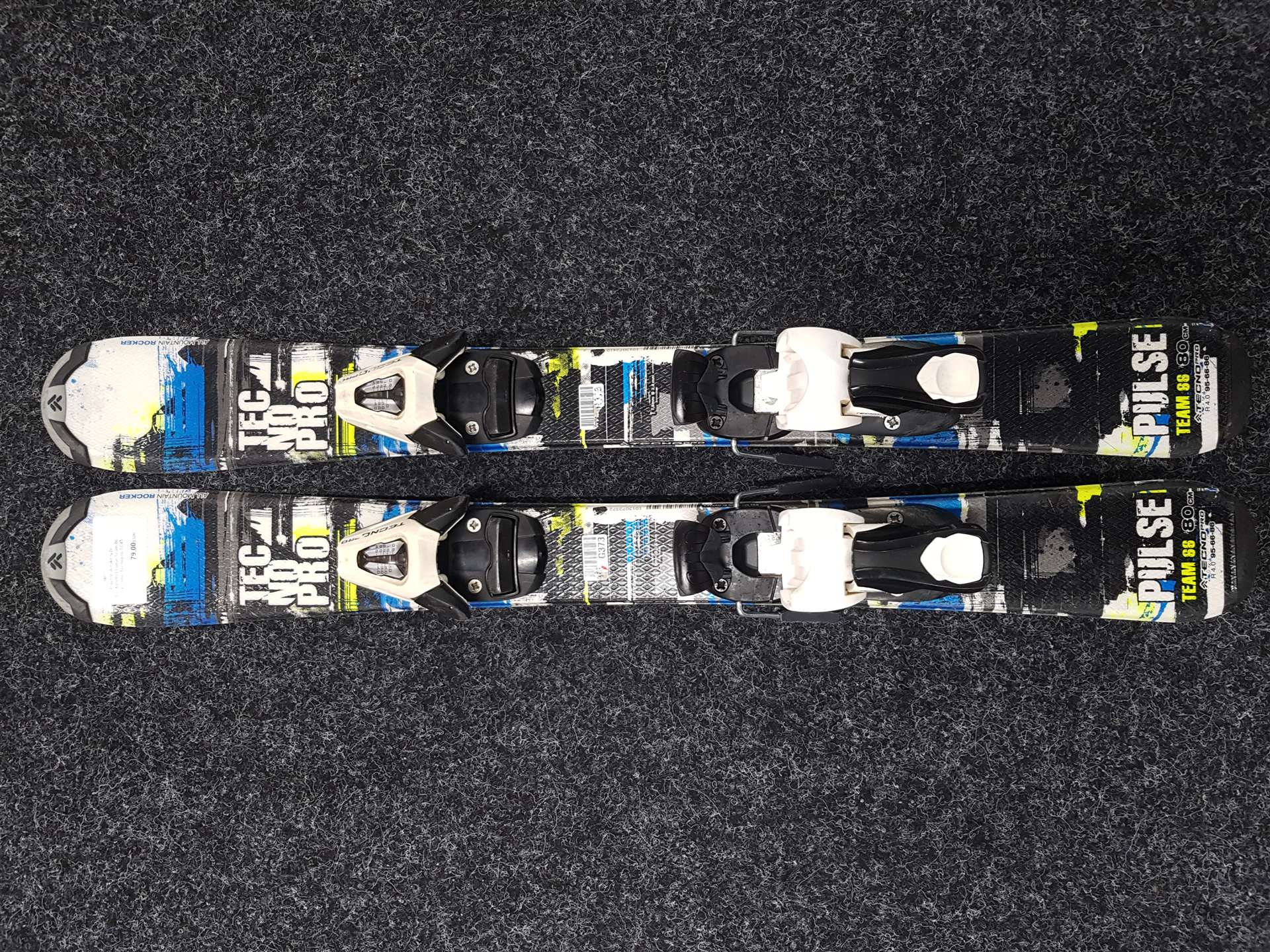 Sci da sci per bambini usati TECNOPRO Pulse Team 86 + attacchi Tecnopro TC45