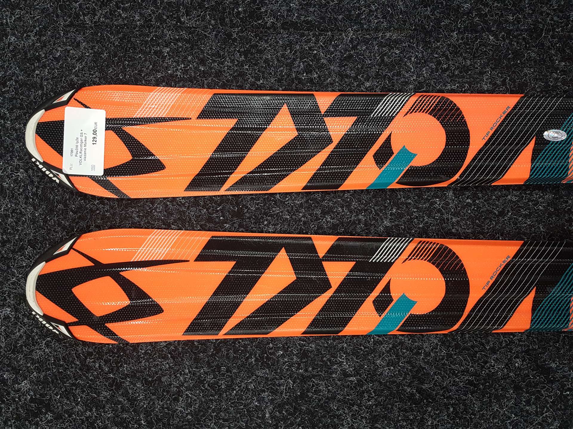 Použité lyže VOLKLRacetiger GS + viazanie Marker 7