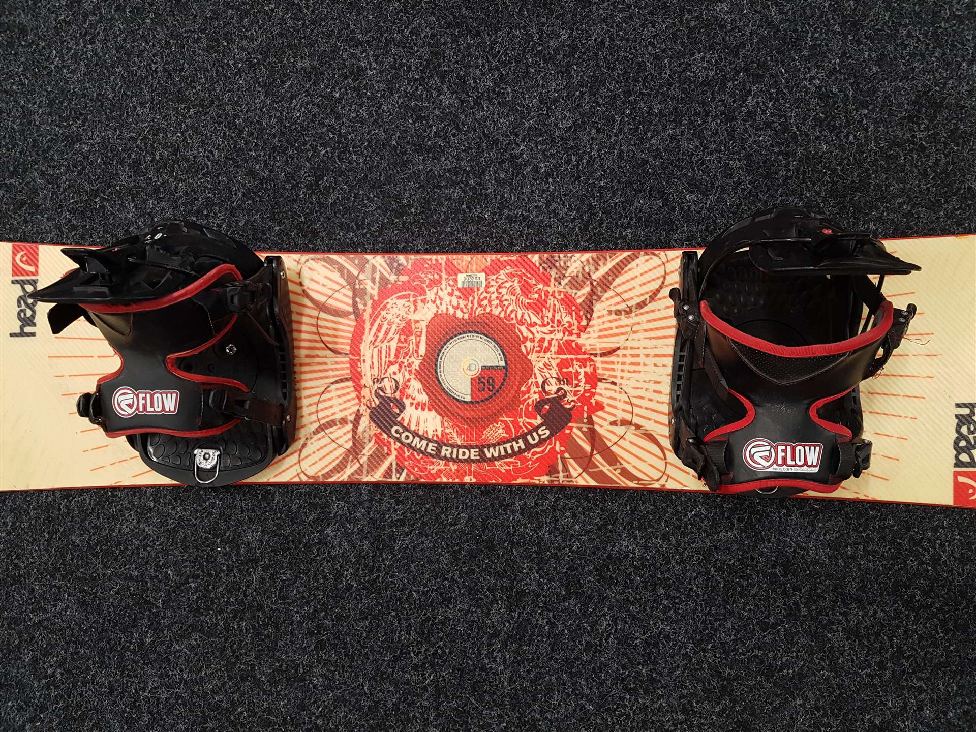 Použitý snowboard HEAD 59 + viazanie Flow (Fastec) veľkosť M