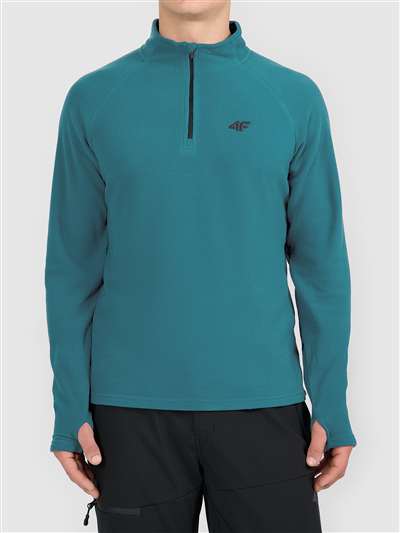 Fleece sweatshirt voor heren, maat 4F M092, turquoise