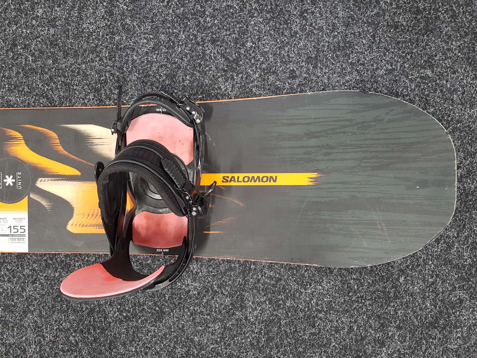 Snowboard SALOMON Unite d'occasion + fixations Salomon taille L