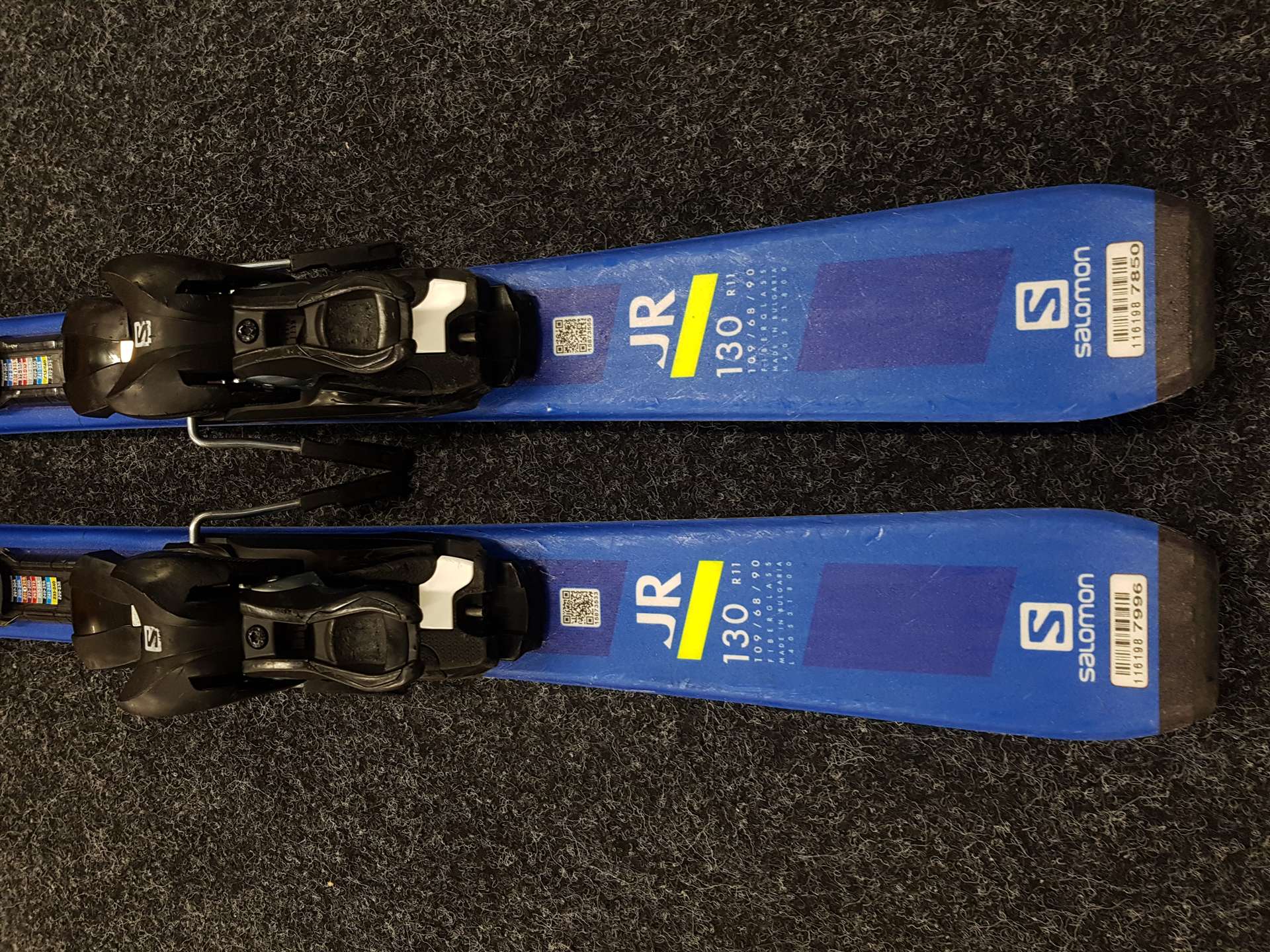 Esquís infantiles usados SALOMON S/Race JR + fijaciones Salomon 7.5