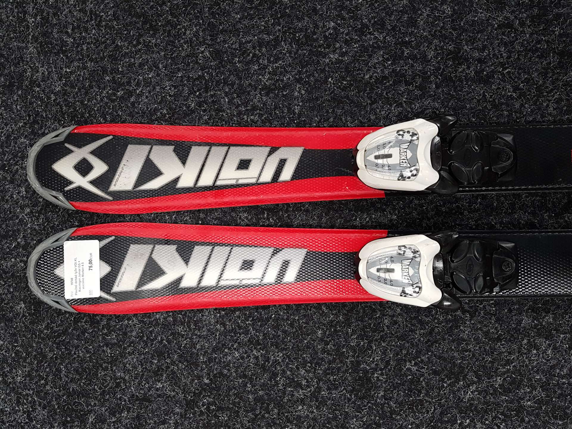 Použité detské lyže VOLKL Racetiger Junior GS + viazanie Marker 4.5