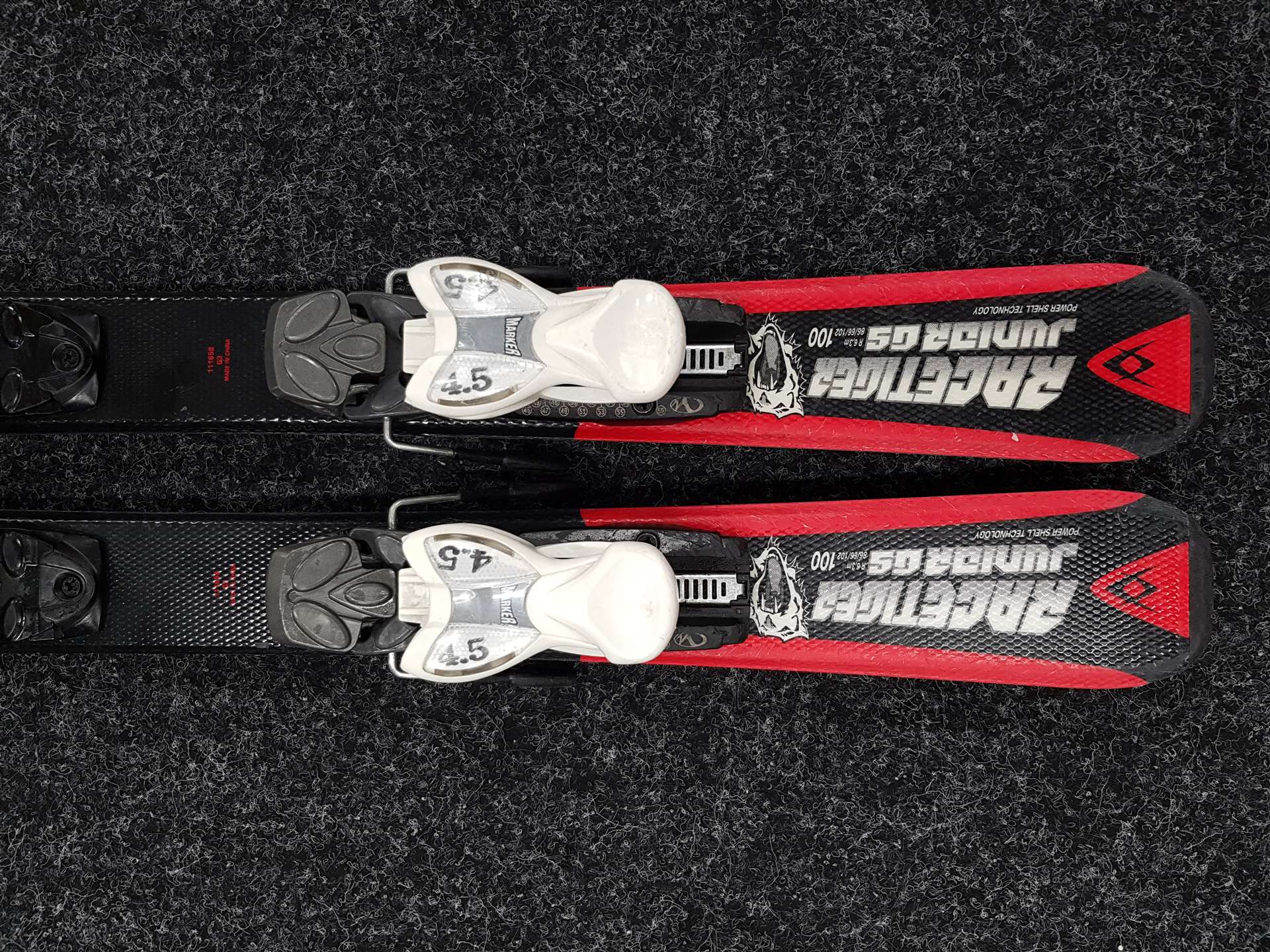 Použité detské lyže VOLKL Racetiger Junior GS + viazanie Marker 4.5