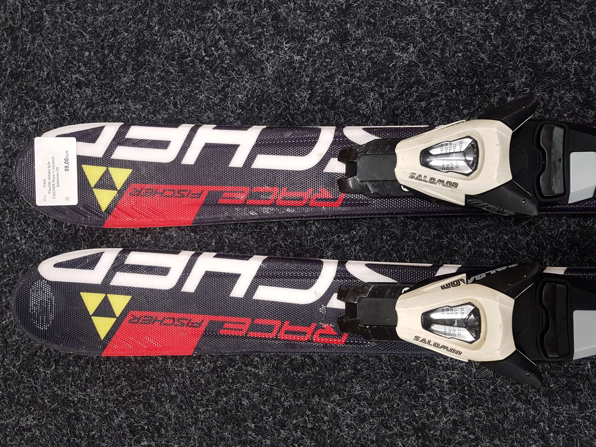 Skis enfant FISCHER Race d'occasion + fixations Salomon C5