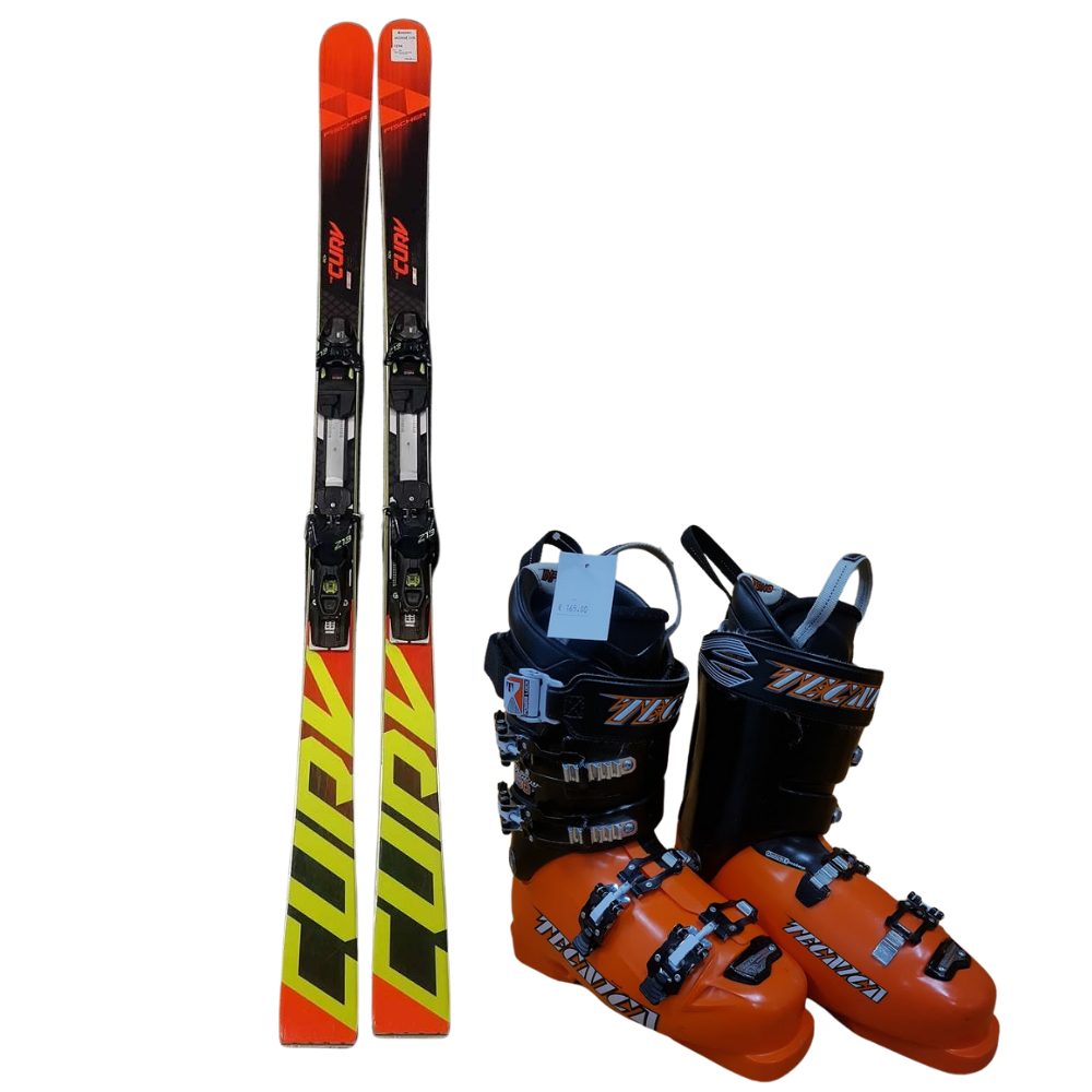 Narty bazarowe FISCHER RC4 CURV Ti + buty narciarskie Tecnica 