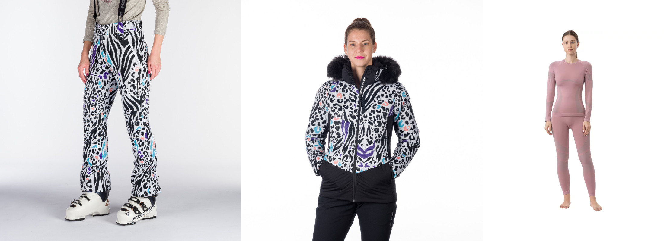 Pantalon de ski femme Northfinder Verna + veste Northfinder Vivien + gilet 4F