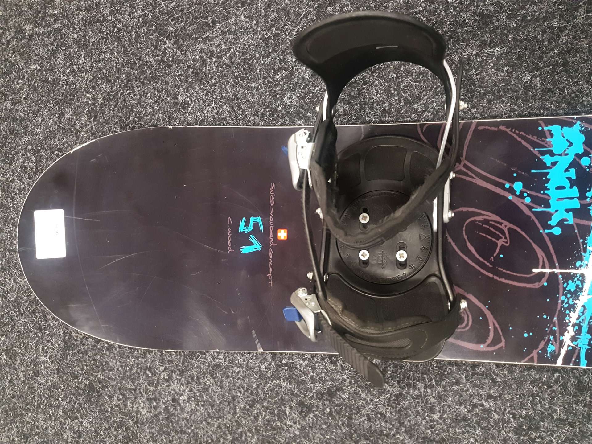 Gebrauchtes Nidecker 51 c.wood Snowboard + Snow Blaster Bindungen Größe L