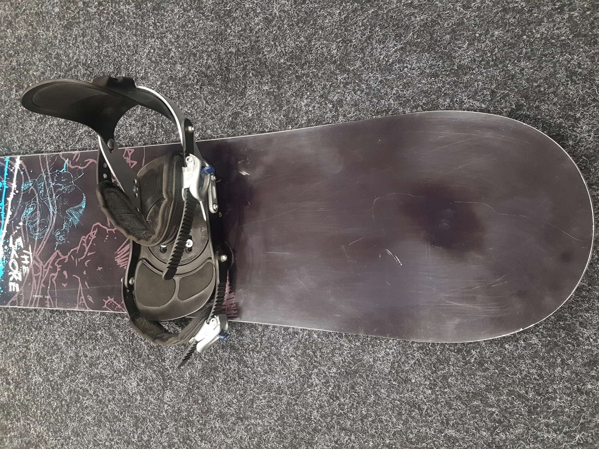 Gebrauchtes Nidecker 51 c.wood Snowboard + Snow Blaster Bindungen Größe L