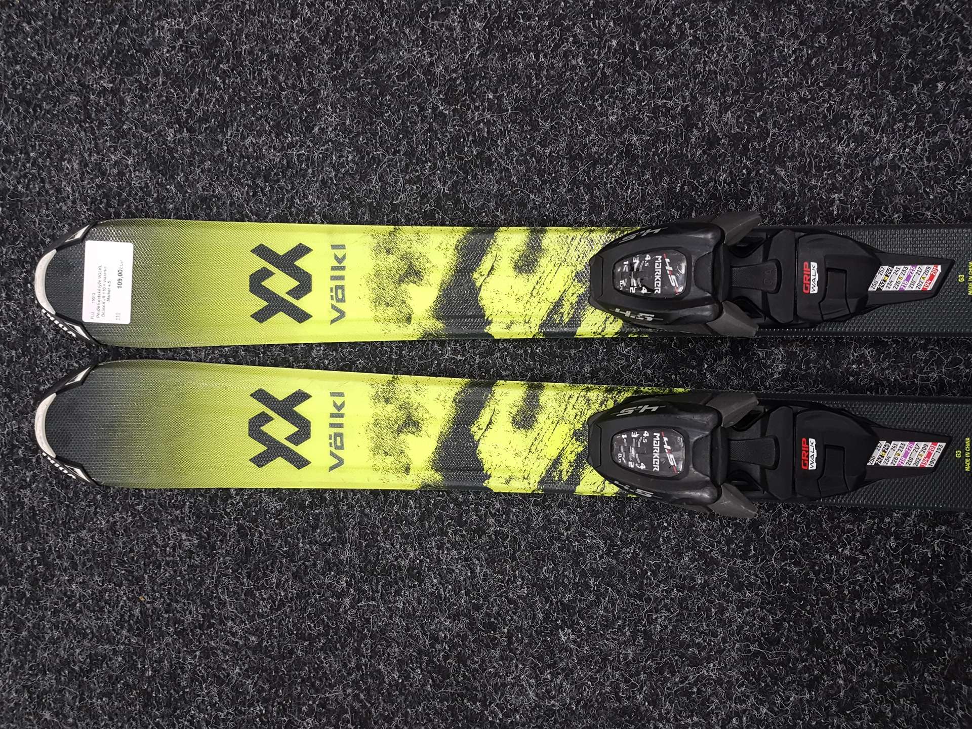 Gebrauchte Kinderski VOLKL Deacon JR 110 + Bindungen Marker 4.5