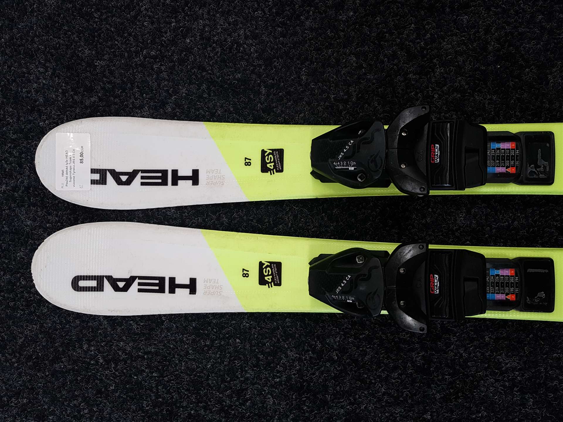Rabljene dječje skije HEAD Supershape Team + vezovi Tyrolia JRS 4.5 CA