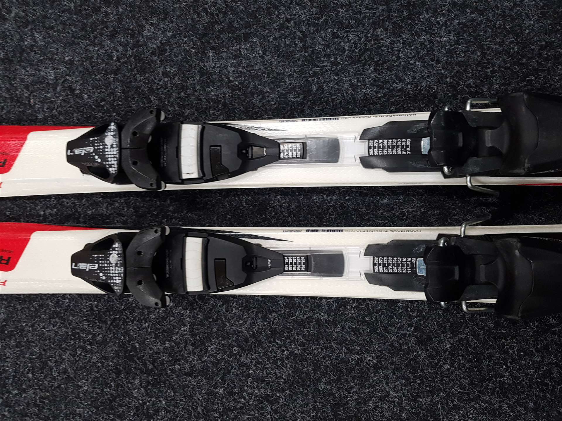 Použité detské lyže ELAN Formula + viazanie Elan 4,5