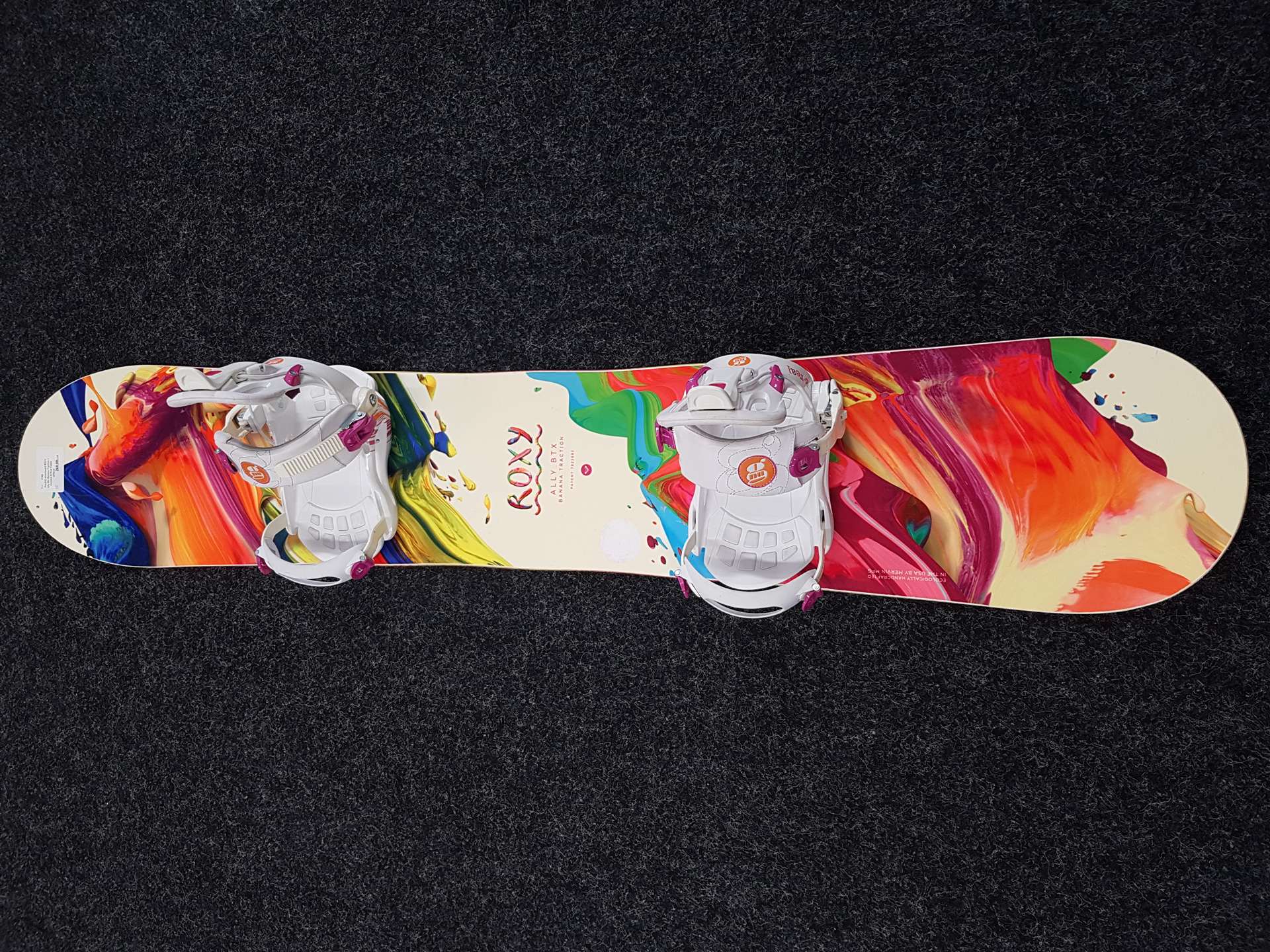 Snowboard ROXY Ally Btx Banana Traction d'occasion + fixations B-Real Fastec taille S