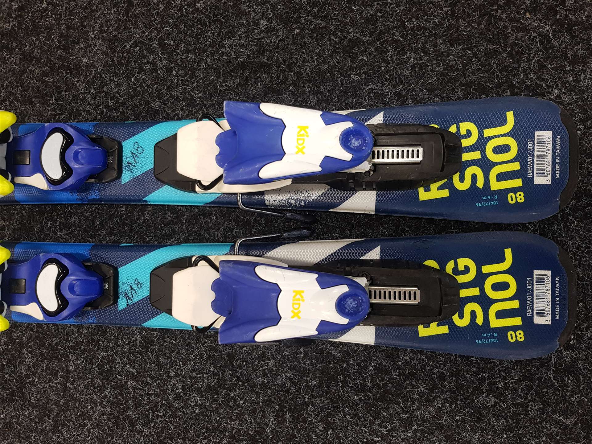 Gebrauchte ROSSIGNOL Terrain Kinderski + Look KidX 4.5 Bindungen