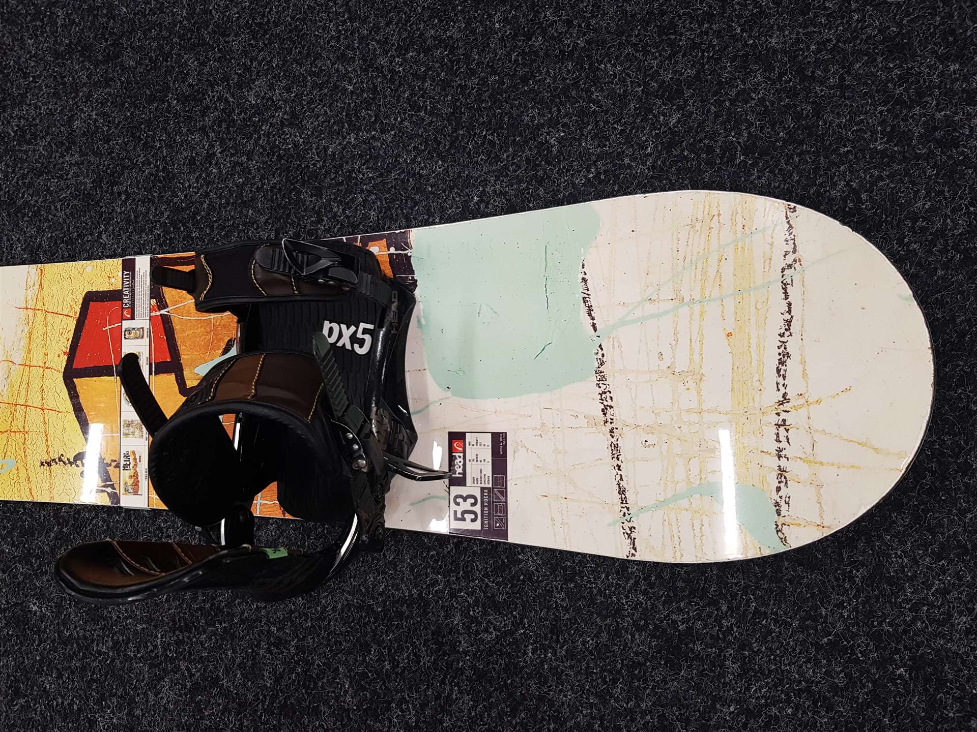 Použitý snowboard HEAD Ignition Rocka + viazanie Head veľkosť L