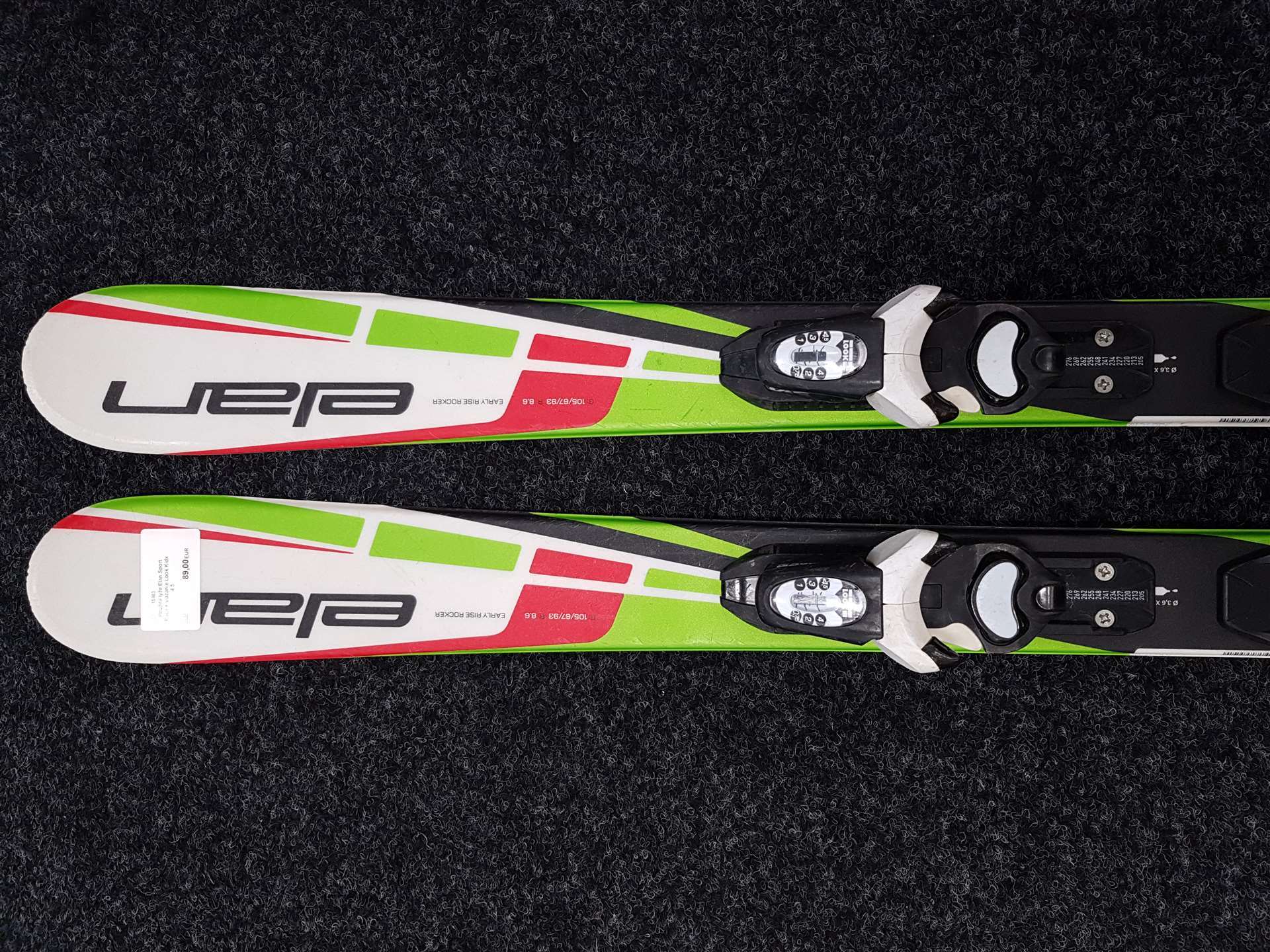 Schiuri Elan Sport Race folosite + legături Look Kidx 4.5