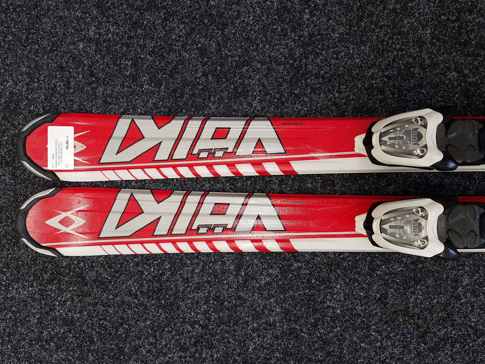 Używane narty dziecięce VOLKL Racetiger GS Junior + wiązania Marker 4.5