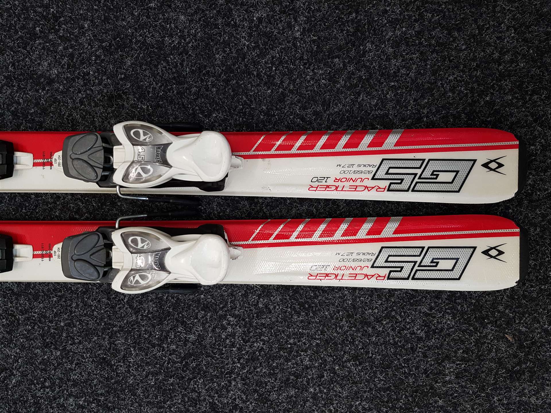 Używane narty dziecięce VOLKL Racetiger GS Junior + wiązania Marker 4.5