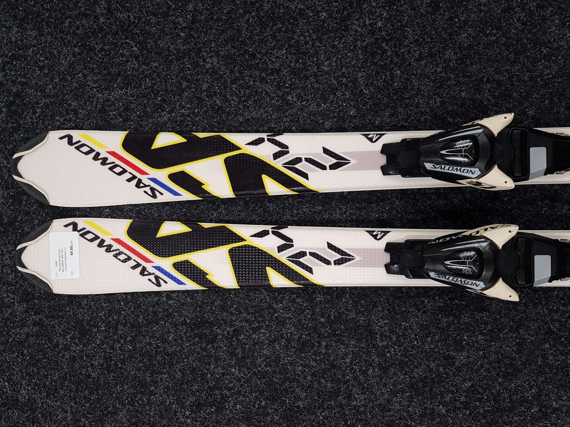 Použité dětské lyže SALOMON HRS 120 + vázání Salomon L7