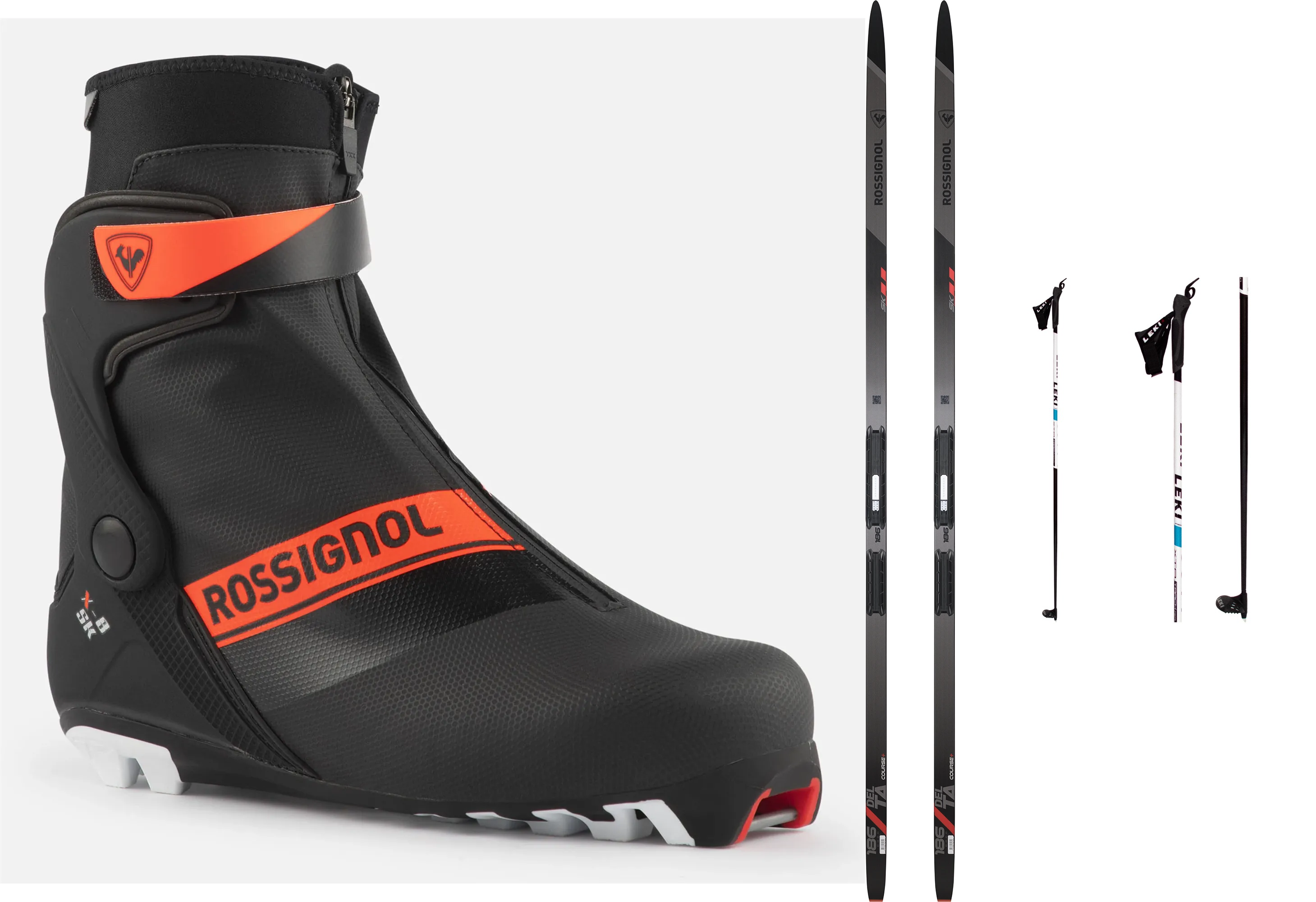 Skis de fond Rossignol DELTA + fixations RJK1001 + chaussures Rossignol + bâtons 