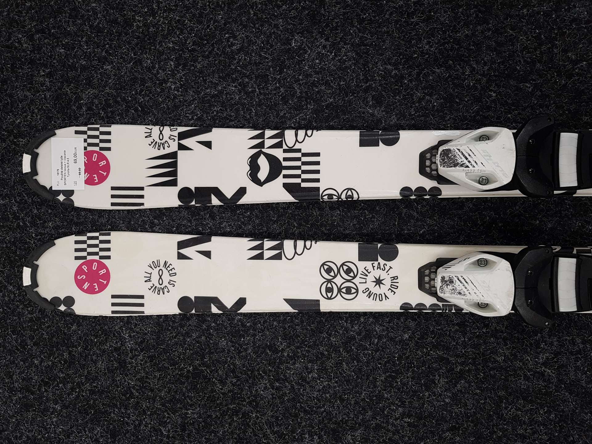 Sci da bambino SPORTEN Venus usati + attacchi Tyrolia SLR 4.5