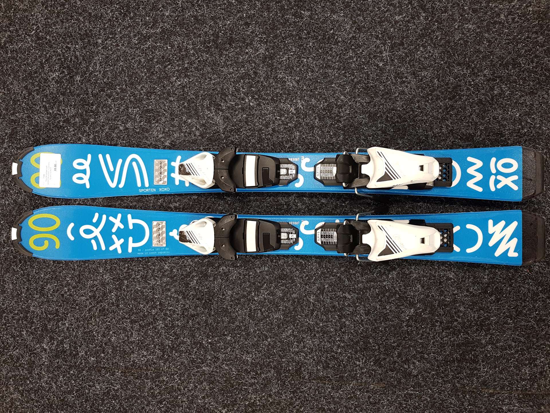Skis enfant d'occasion SPORTEN XOXO + fixations Tyrolia SLR 4.5