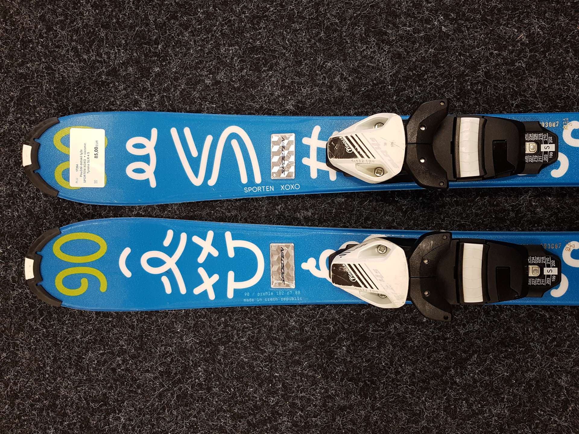 Skis enfant d'occasion SPORTEN XOXO + fixations Tyrolia SLR 4.5