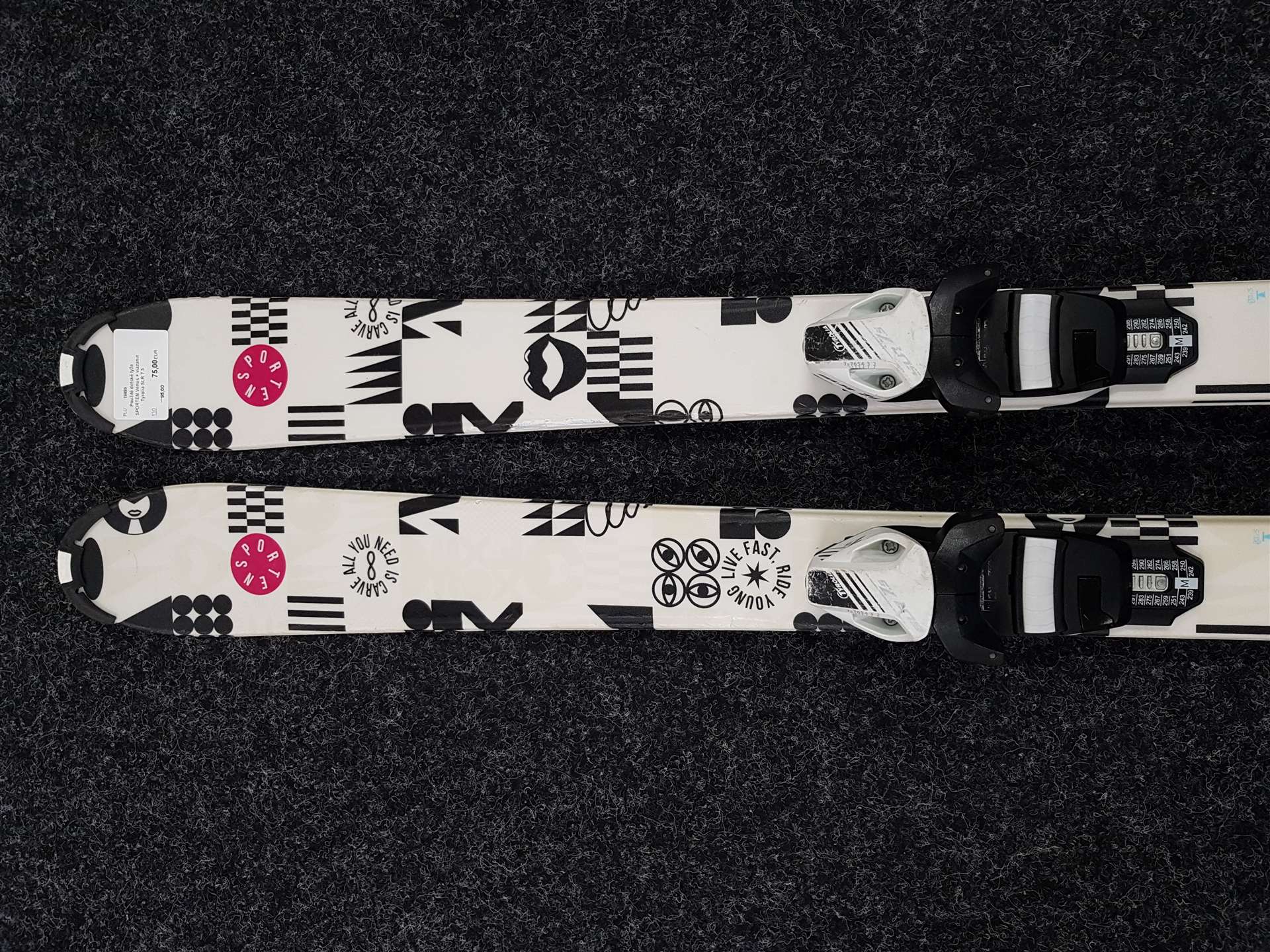 Gebrauchte Kinderskier SPORTEN Venus + Tyrolia SLR 7.5 Bindungen