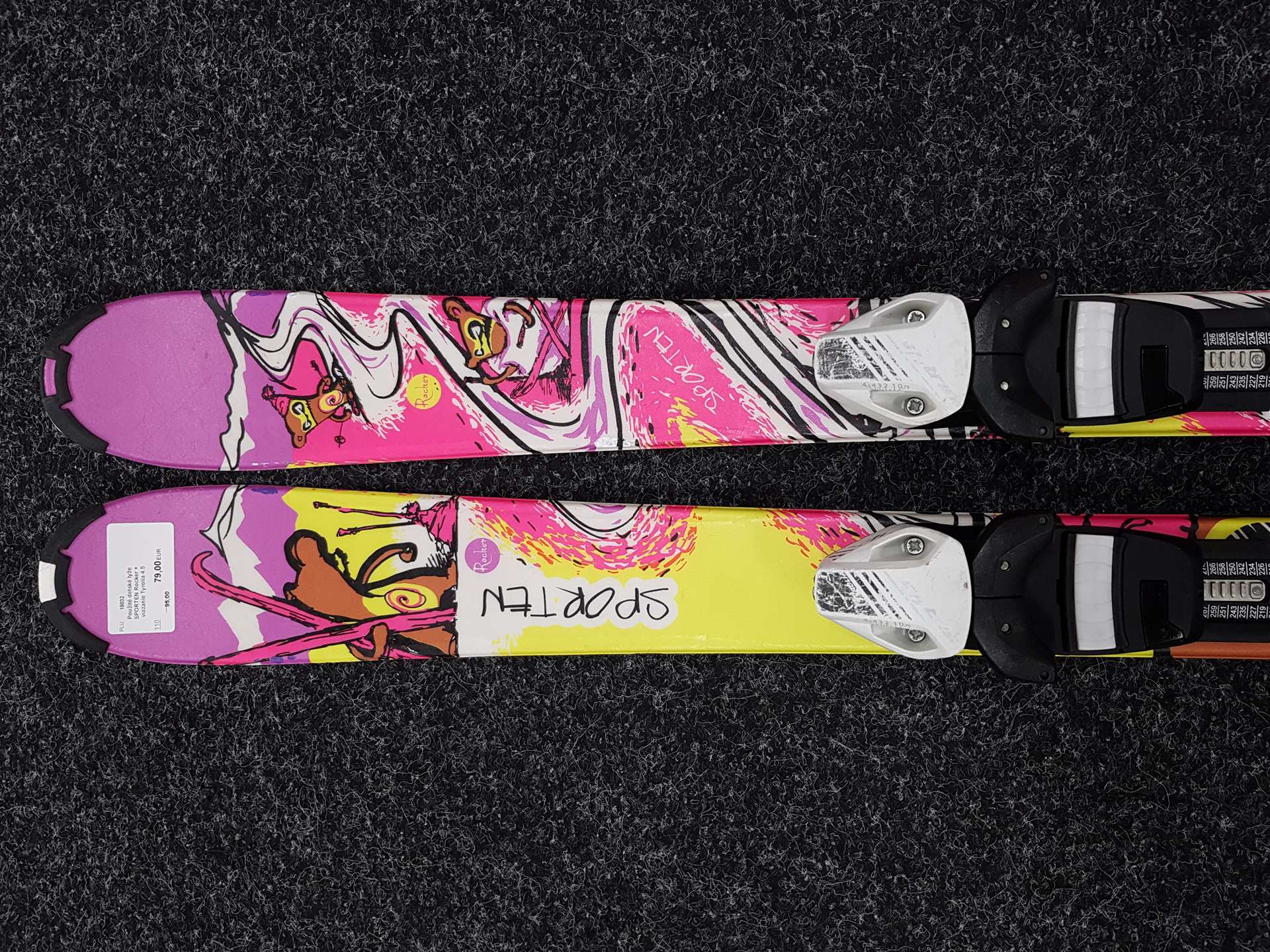 Použité detské lyže SPORTEN Rocker + viazanie Tyrolia 4.5