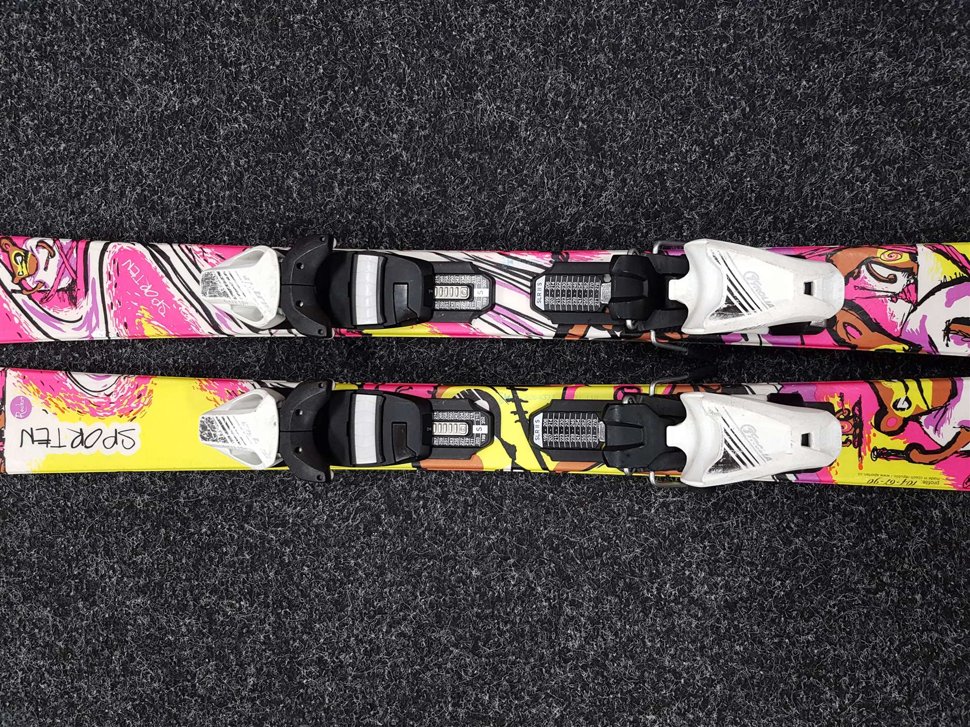 Použité detské lyže SPORTEN Rocker + viazanie Tyrolia 4.5