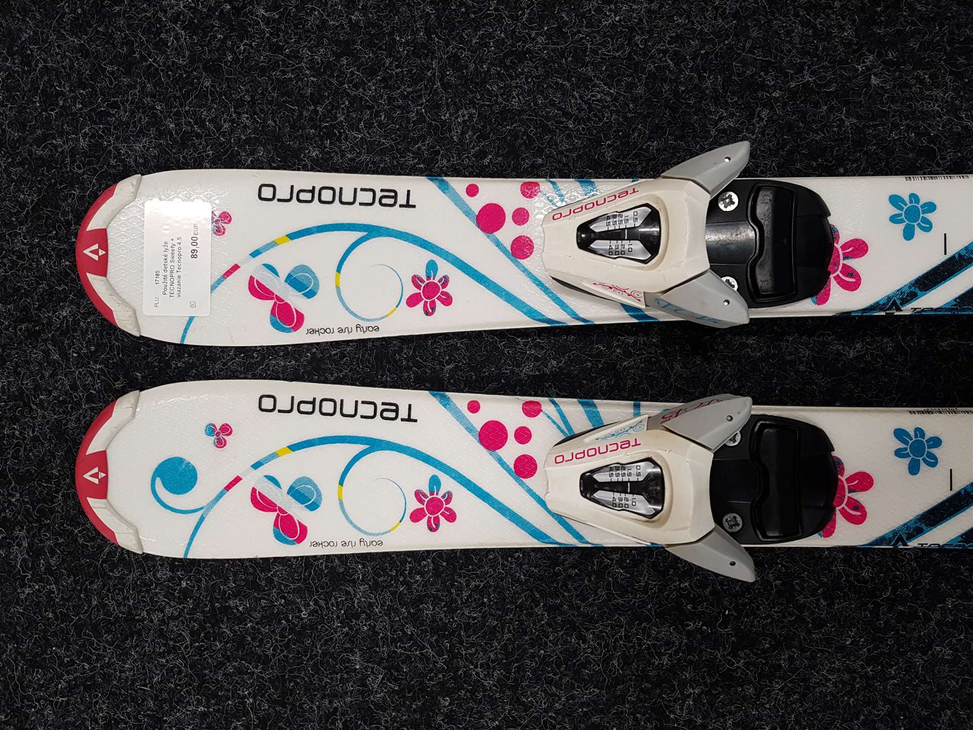 Używane narty dziecięce TECNOPRO Sweety + wiązania Tecnopro 4.5
