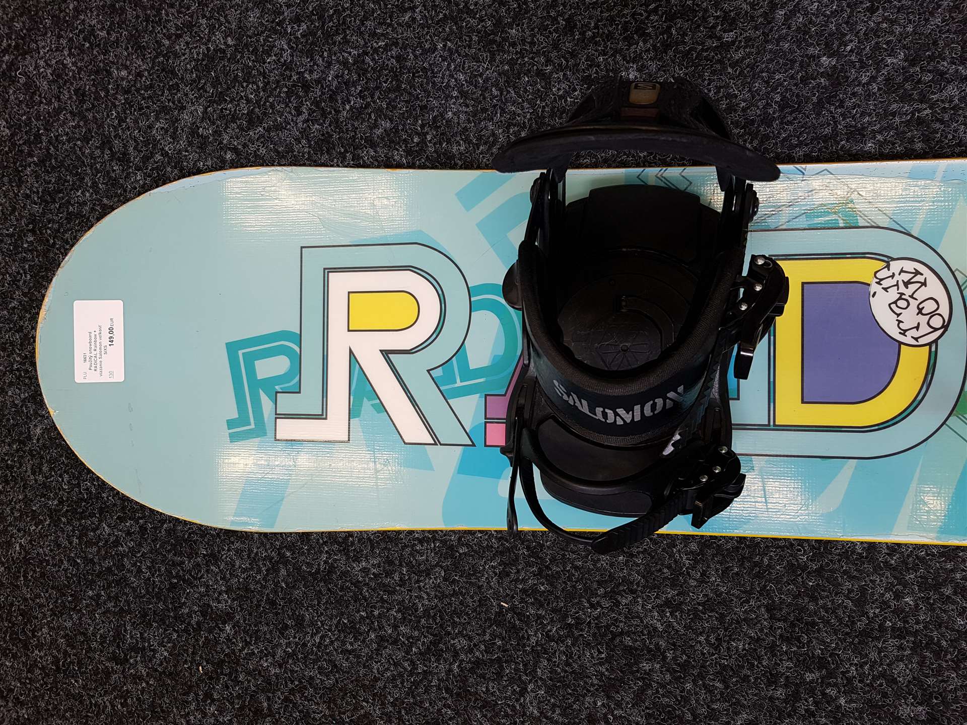 Použitý snowboard RADICAL Rainbow + vázání Salomon velikost S/XS