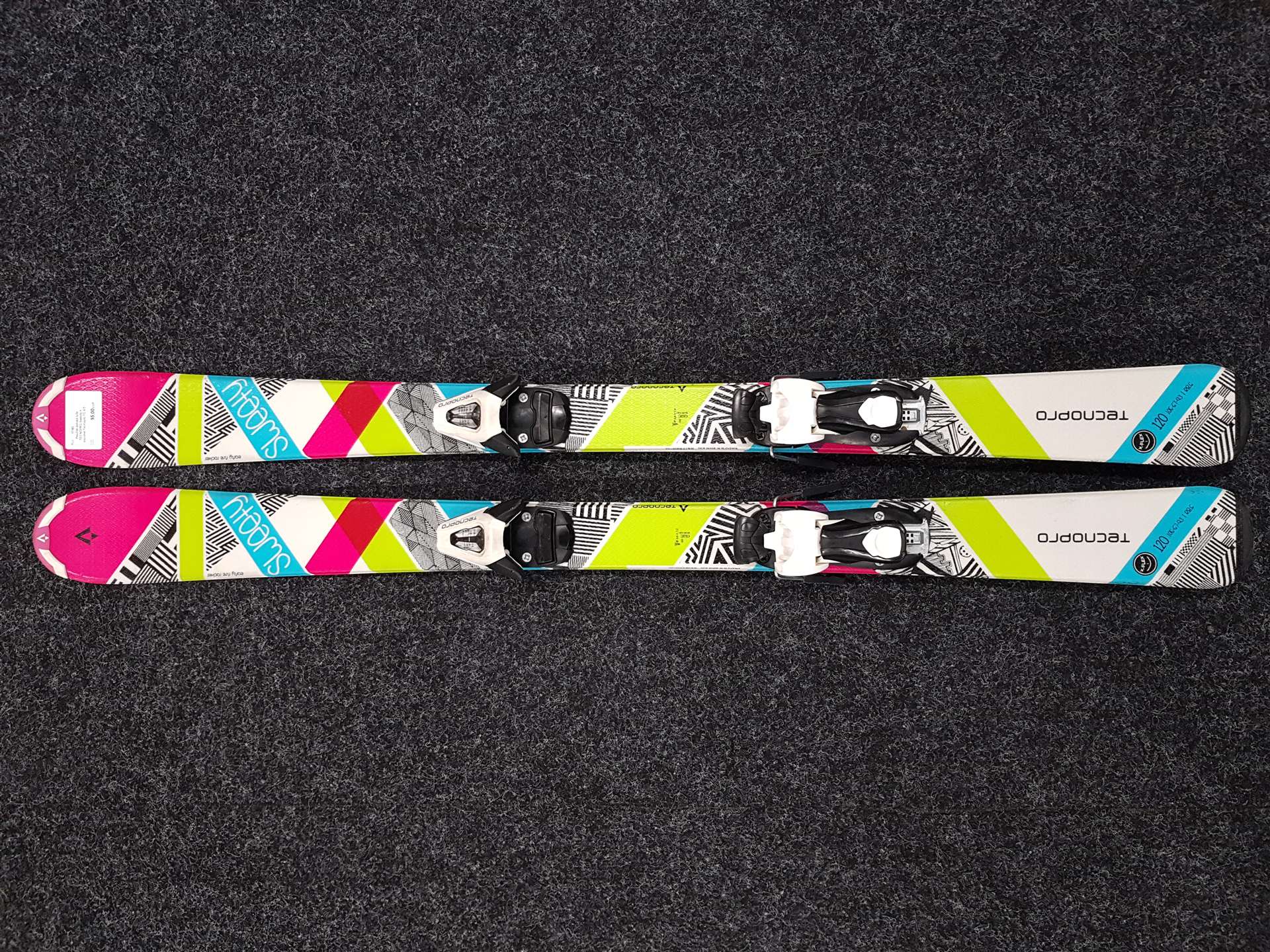 Używane narty dziecięce TECNOPRO Sweety + wiązania Tecnopro TC 4.5