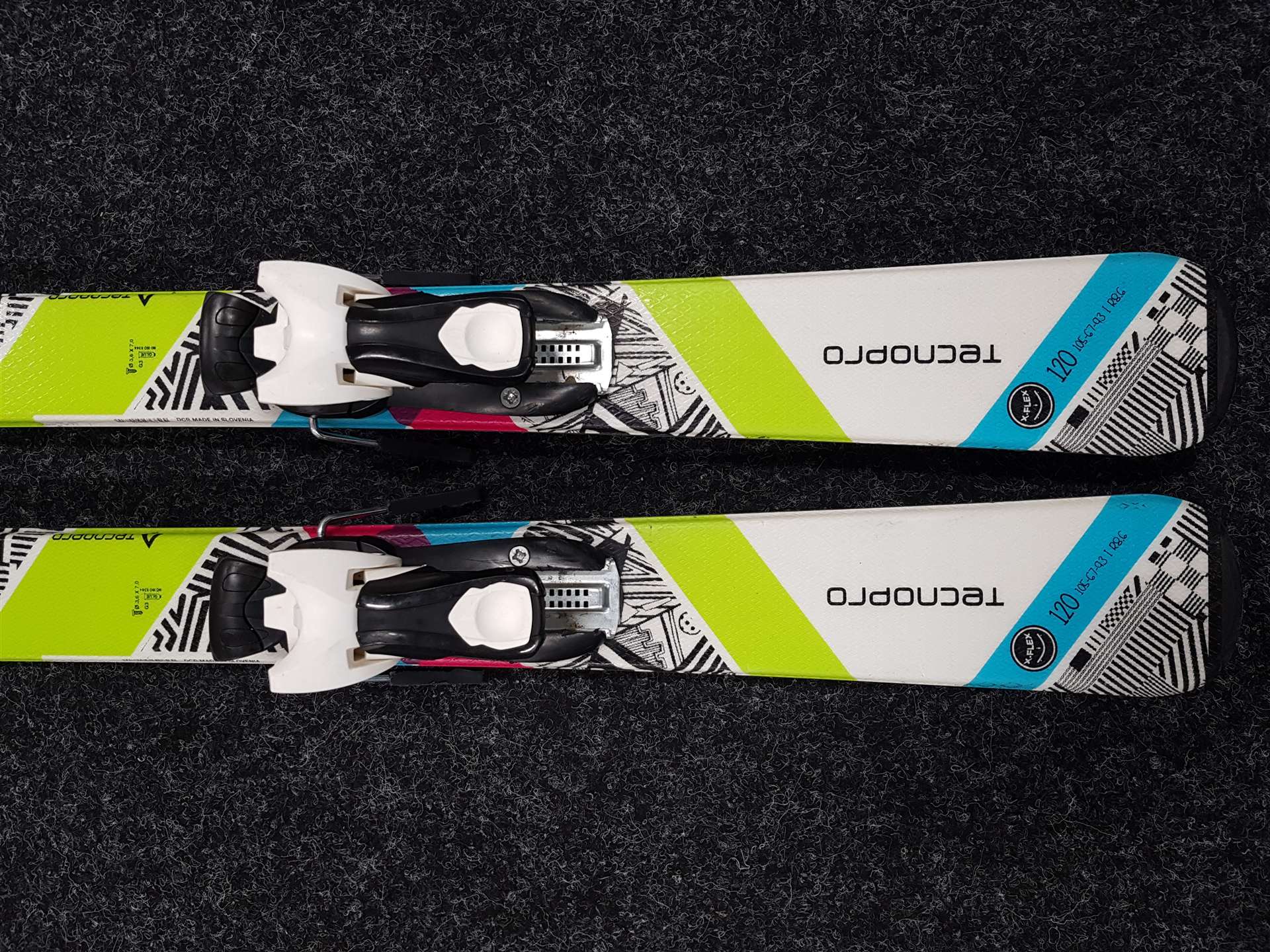 Używane narty dziecięce TECNOPRO Sweety + wiązania Tecnopro TC 4.5