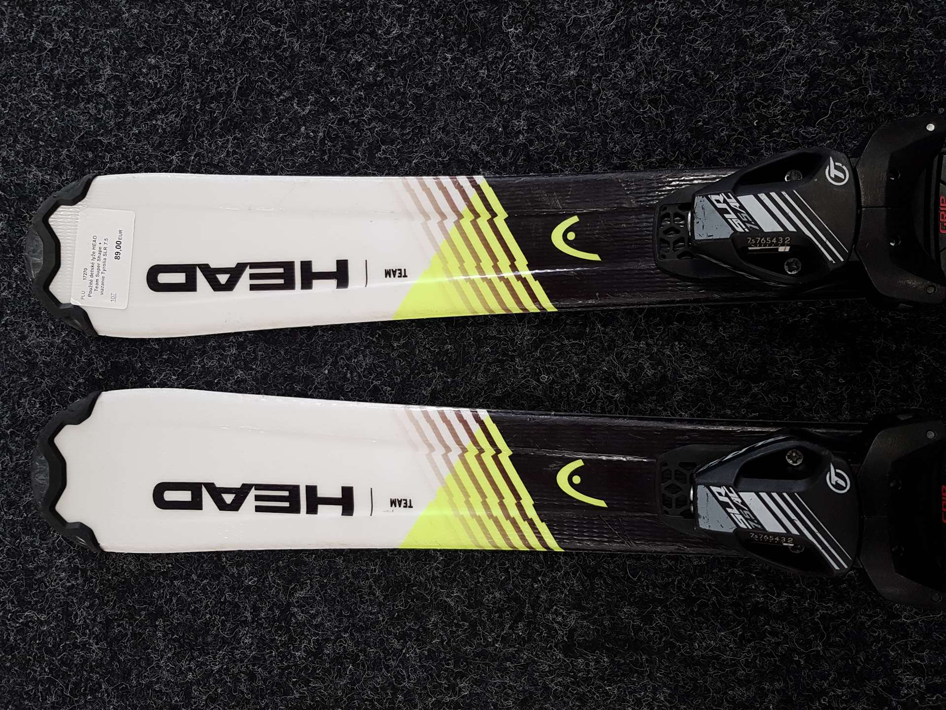 Sci usati HEAD Team Super Shape per bambini + attacchi Tyrolia SLR 7.5