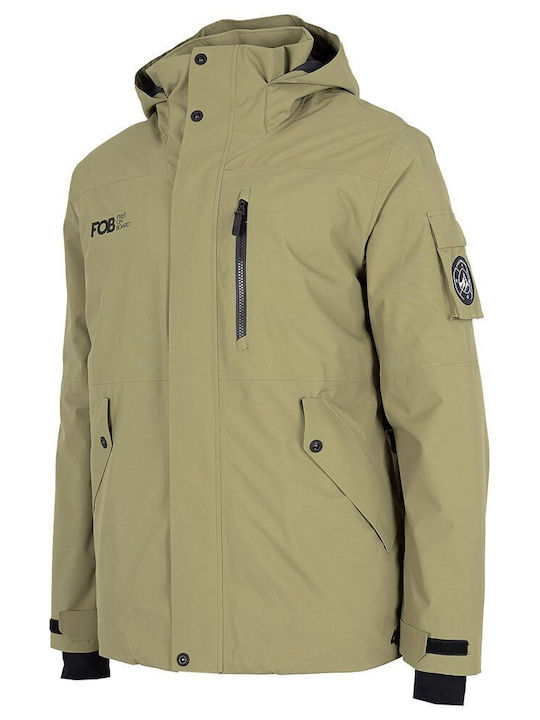 Pánska snowboardová bunda 4F KUMS001 Khaki