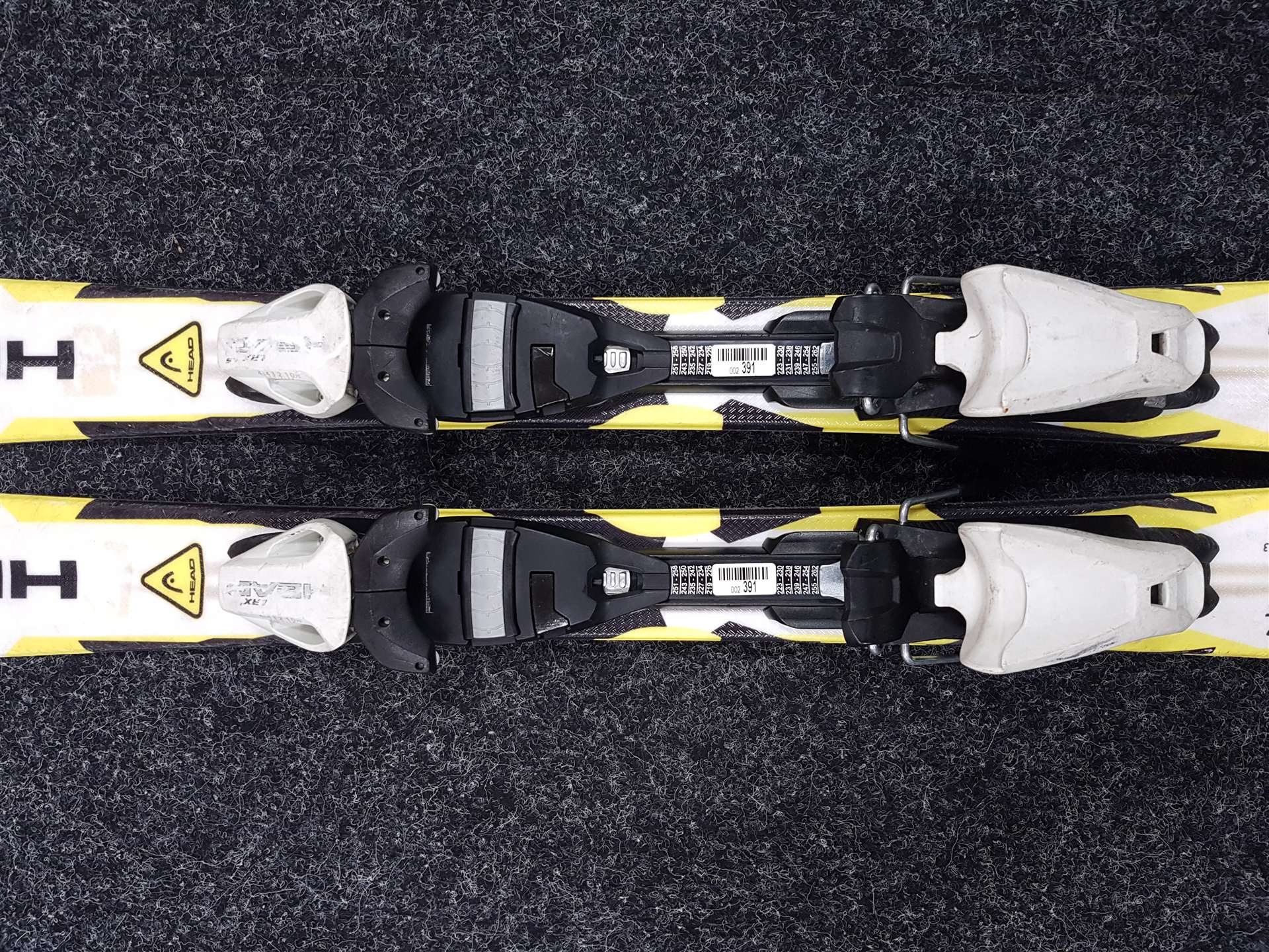 Použité detské lyže HEAD Team + viazanie Head LRX 4,5