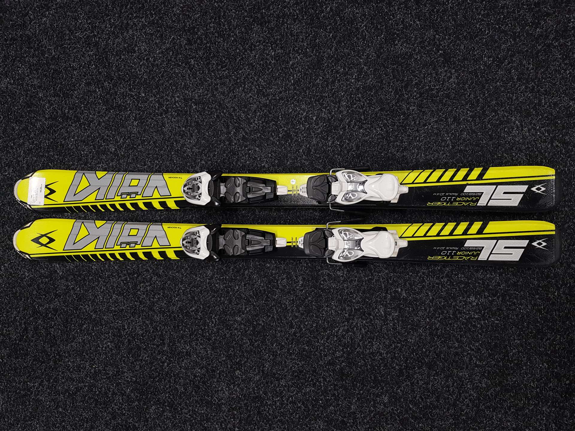 Używane narty dziecięce VOLKL Racetiger Junior SL 110 + wiązania Marker 4.5
