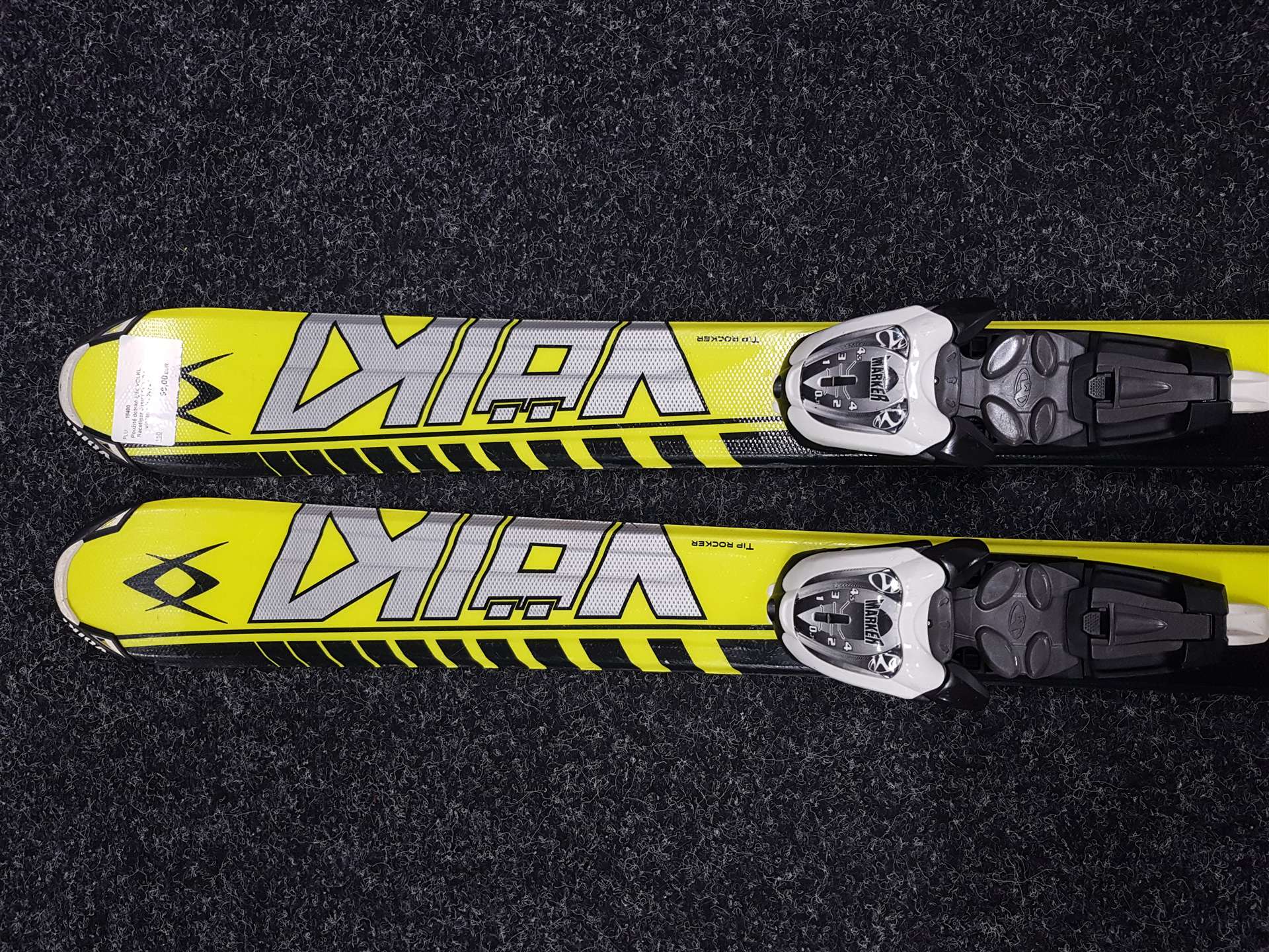 Używane narty dziecięce VOLKL Racetiger Junior SL 110 + wiązania Marker 4.5