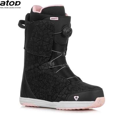 Bottes de snowboard Gravity Aura Atop noir denim/rose
