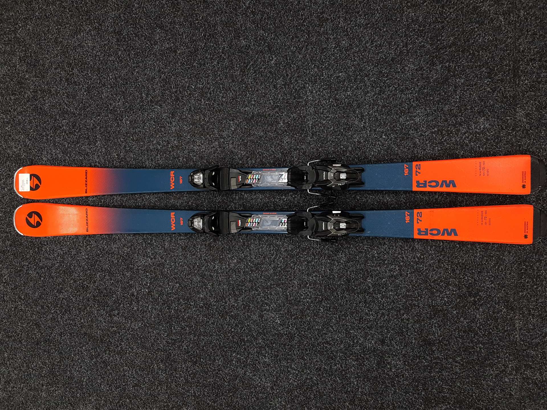 Gebrauchte Skier BLIZZARD WCR 72 + Bindungen Marker TLT 10