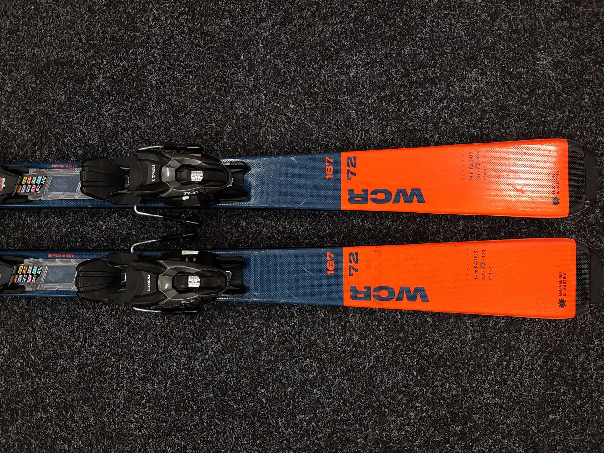 Gebrauchte Skier BLIZZARD WCR 72 + Bindungen Marker TLT 10