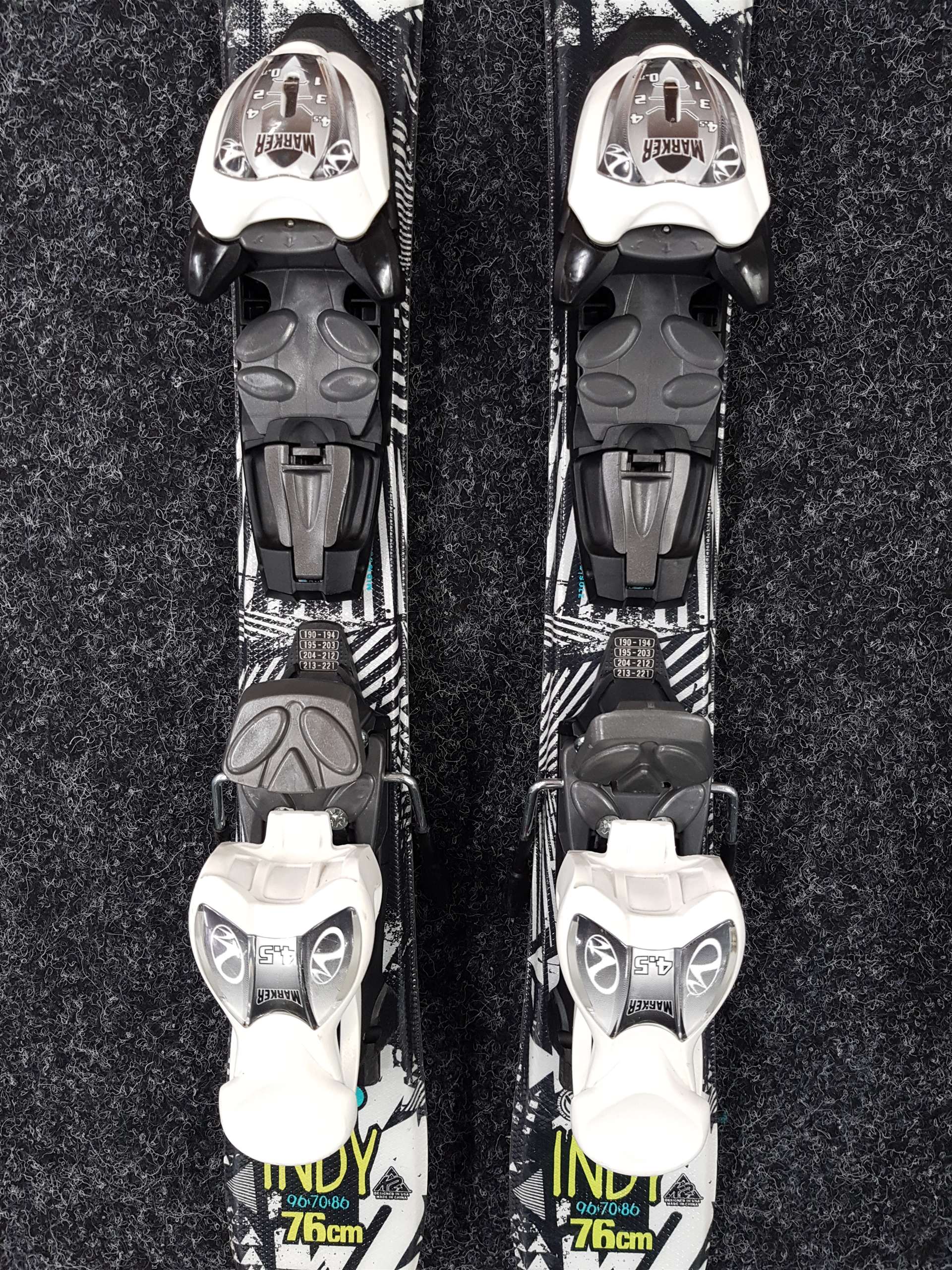 Skis enfants K2 Indy d'occasion + fixations Marker 4.5