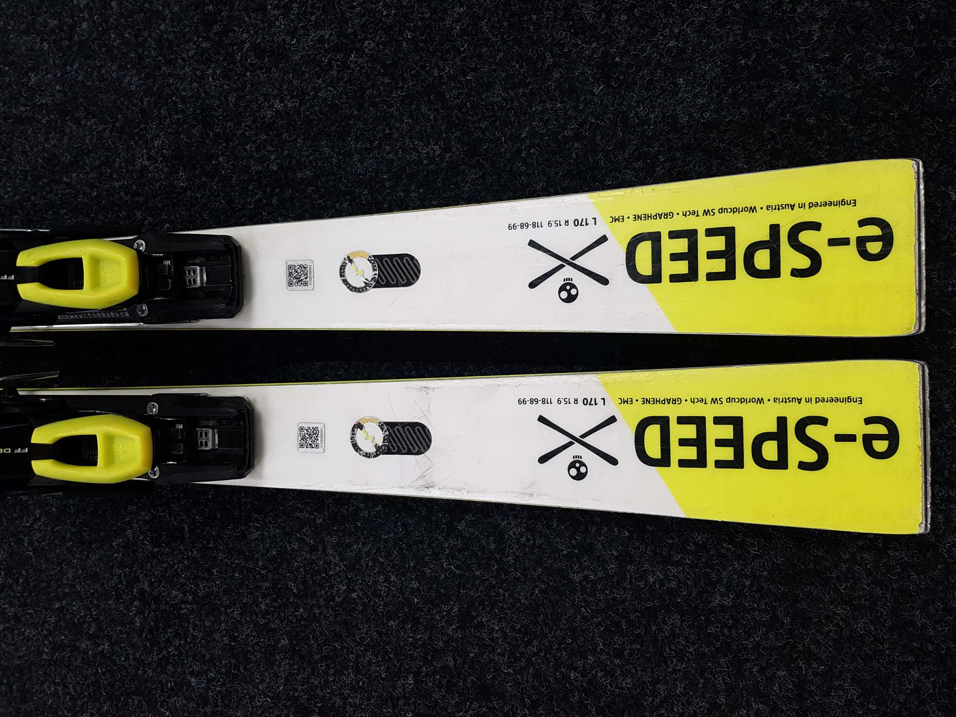 Použité lyže HEAD e-SPEED + vázání Head Freeflex 14