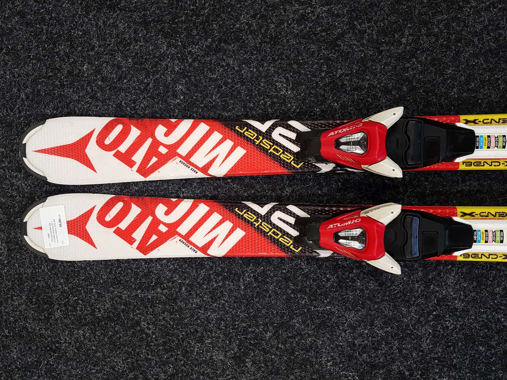 Gebrauchte Kinderski ATOMIC Redster XT + Atomic XTE 045 Bindungen