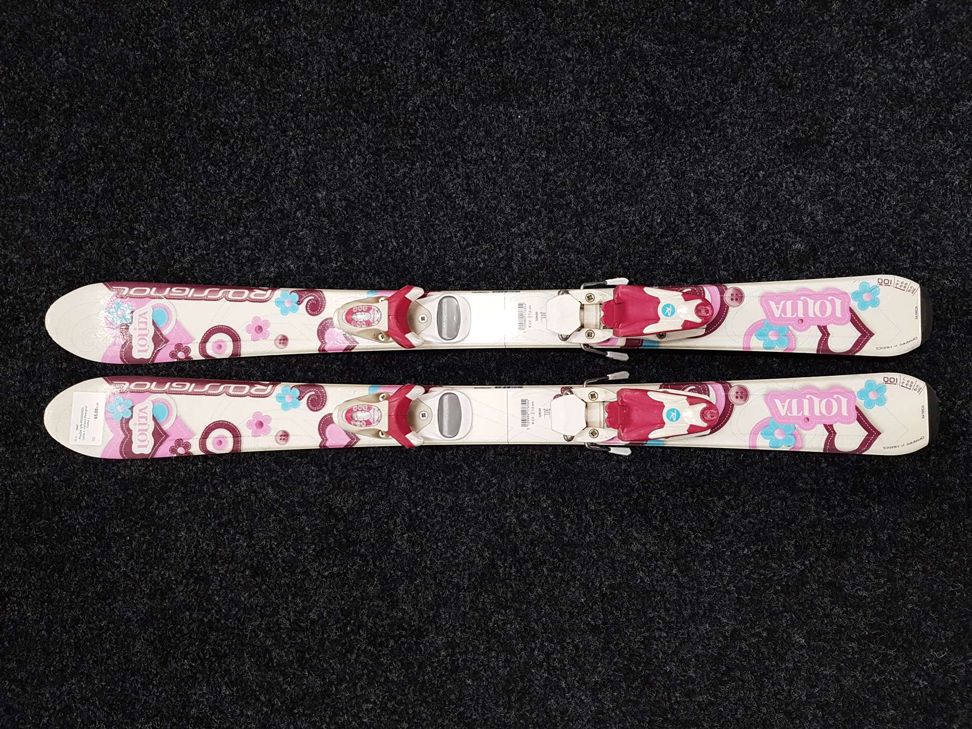 Skis ROSSIGNOL Lolita d'occasion + fixations Rosiignol Comp J