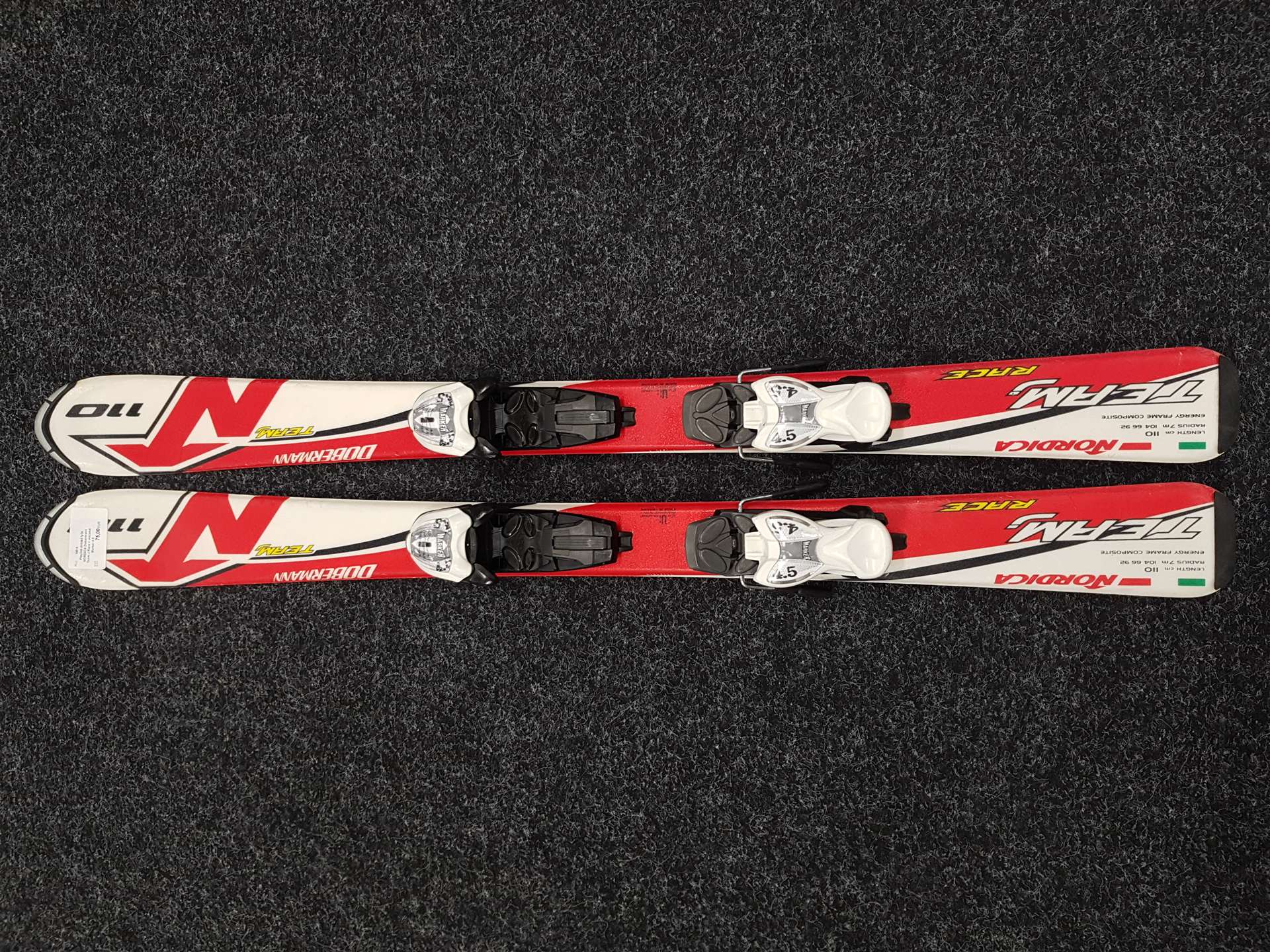 Sci da sci usati per bambini NORDICA Dobermann Team J Race + attacchi Marker 4.5