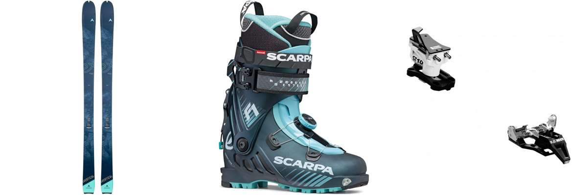 KIT SKI - Skis Dynastar E-Vertical Open + chaussures de ski aquatique Scarpa F1 wmn anthracite + fixations Skialp Look ST 10 Black/White
