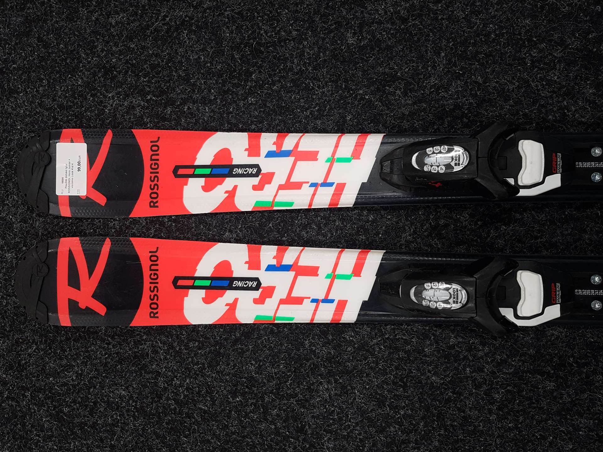 Esquís infantiles usados ROSSIGNOL Hero Junior + fijaciones Look Kid 4