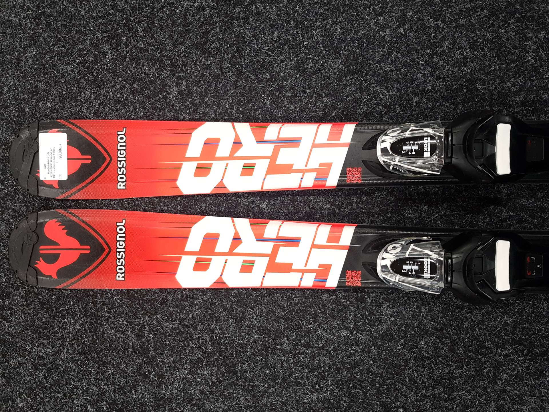Skis enfant d'occasion ROSSIGNOL Hero Junior ME + fixations Look Xpress 7
